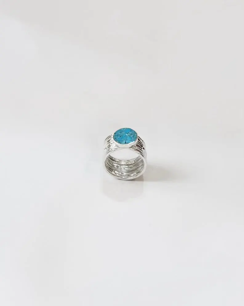 IKANI ხელნაკეთი ვერცხლის ბეჭედი - სამკაული ქალებისთვის, მალაქიტი, ფირუზისფერი - სურათი 6