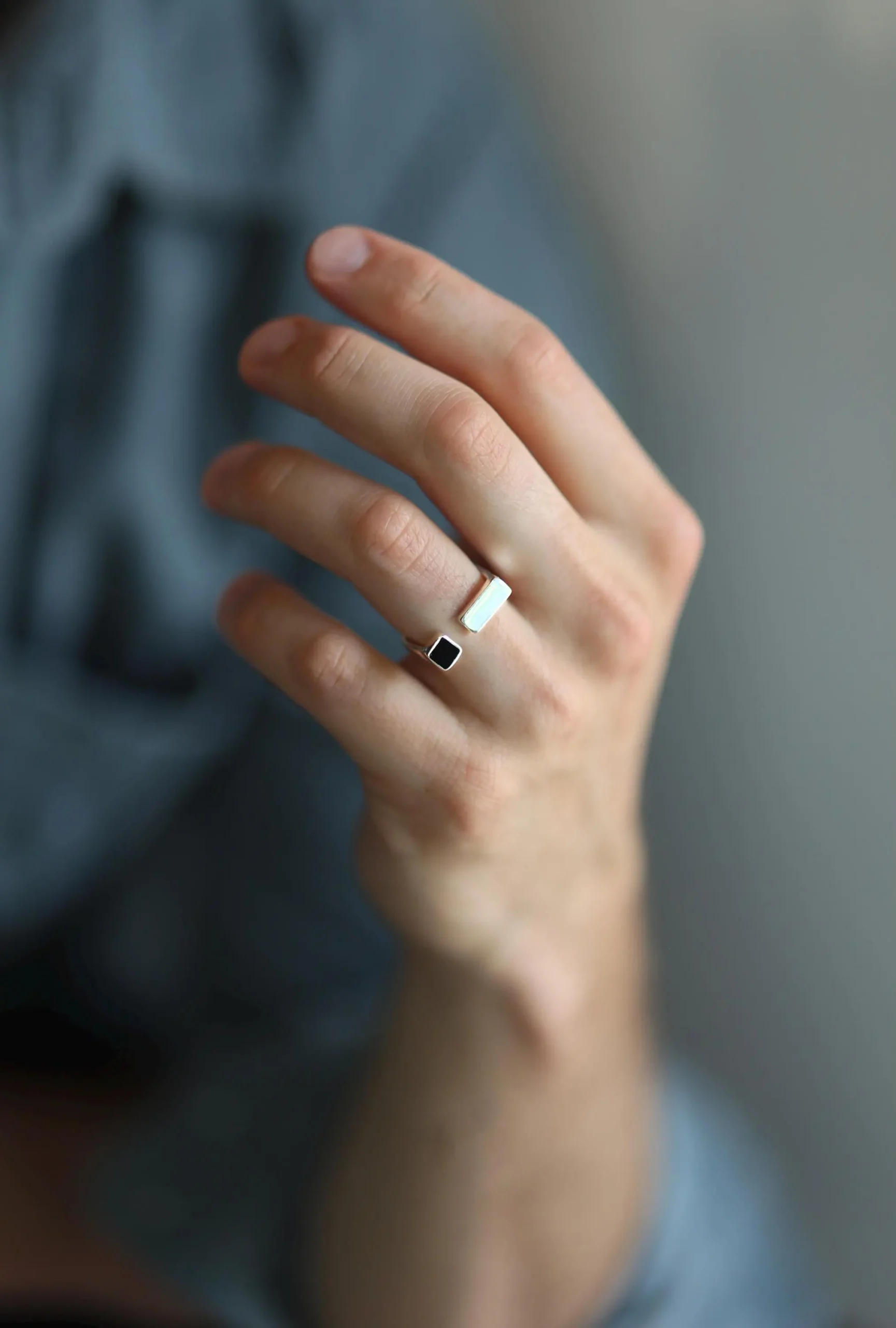 IKANI ხელნაკეთი ვერცხლის ბეჭედი - სამკაული მამაკაცებისთვის - სურათი 2